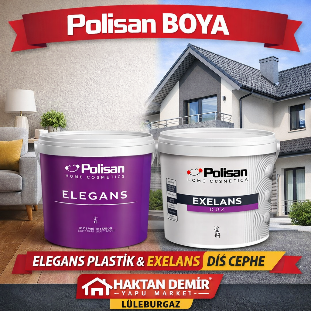 Polisan Elegans Plastik Boya ve Polisan Exelans Dış Cephe Boyaları ile Uzun Ömürlü ve Estetik Mekânlar